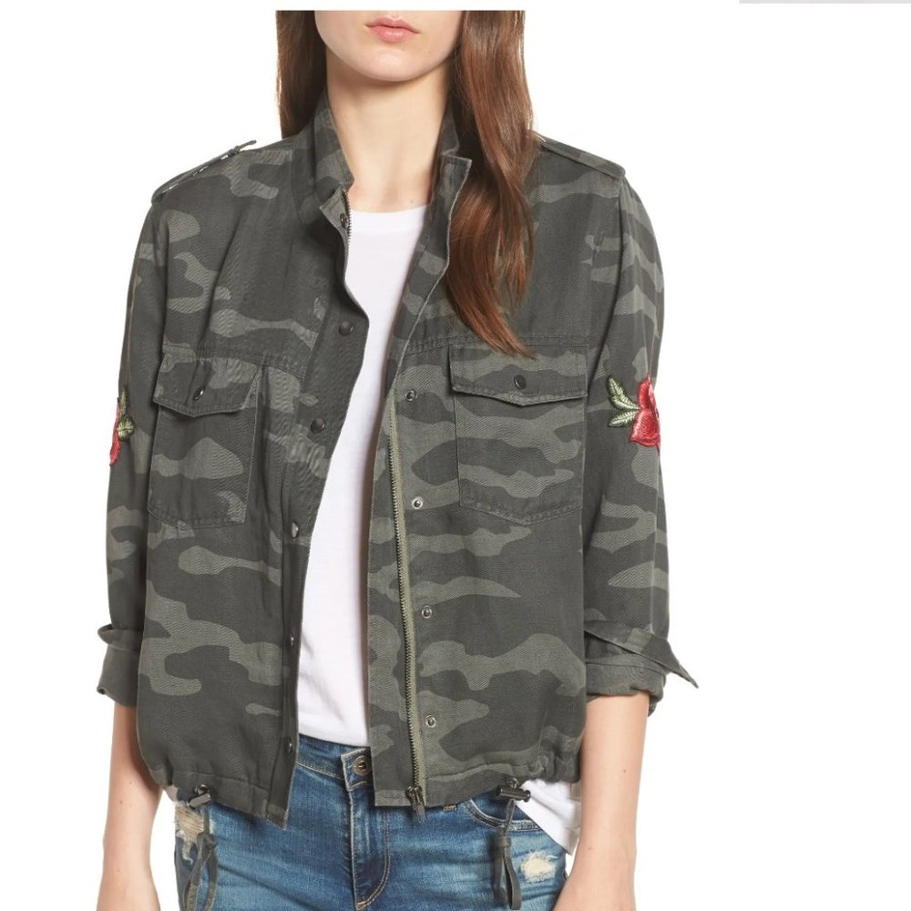 Rails Collins Camo Rose Jacket (Cropped Bomber Style) Size Small
